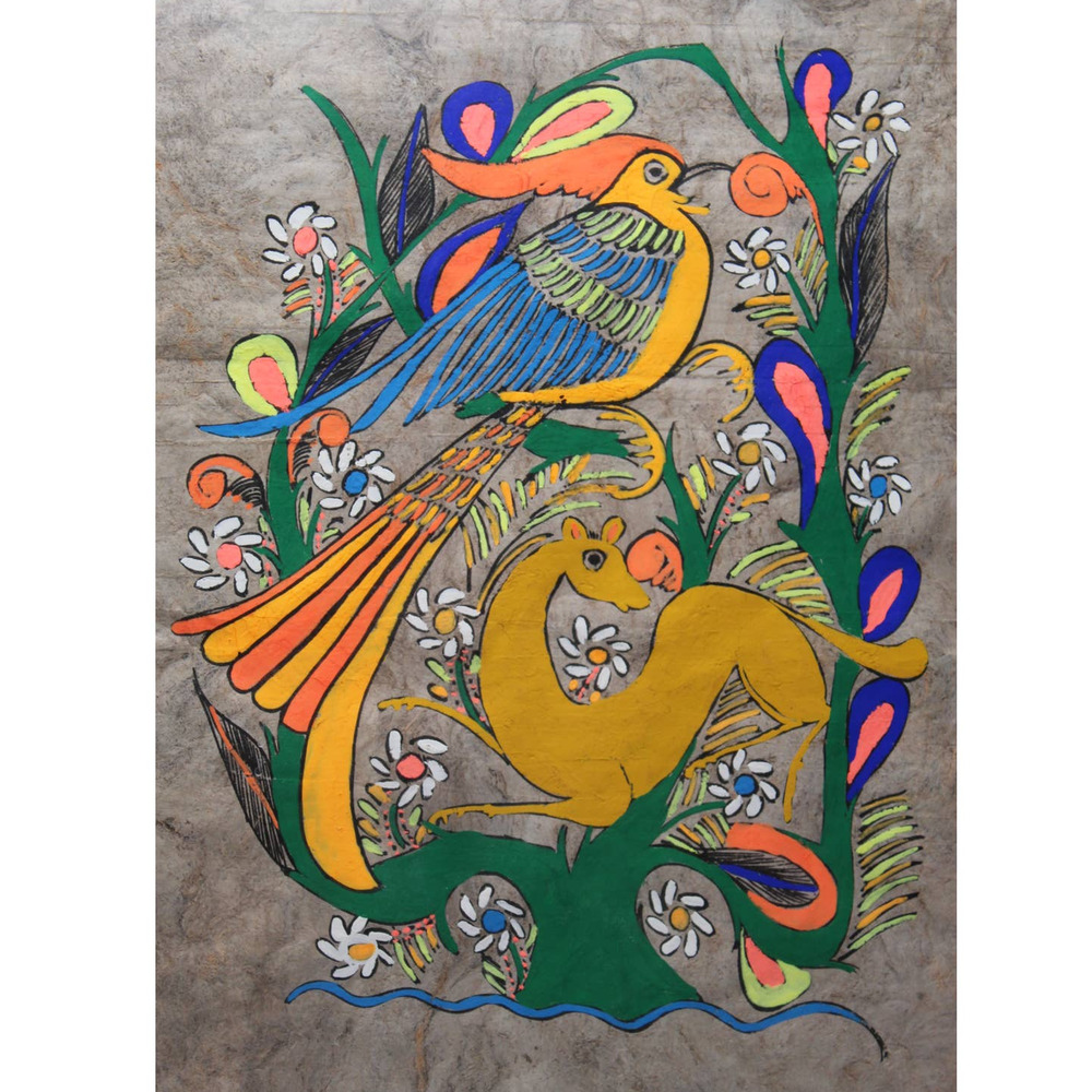 Mexican Amate bark paper art painting psychedelia - Picture 3 of 6